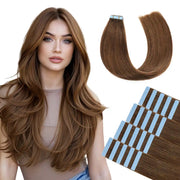 SUYYA Chestnut Brown (#6) Tape-In Hair Extensions | 20Pcs