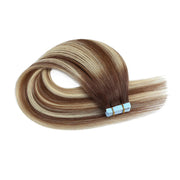 SUYYA Chocolate Brown / Bleach Blonde / Chestnut Brown Balayage (#P6/613/T4) Tape-In Hair Extensions | 20Pcs