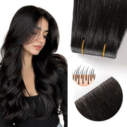 SUYYA Invisible Tape in Hair Extensions Natural Black (#1B)