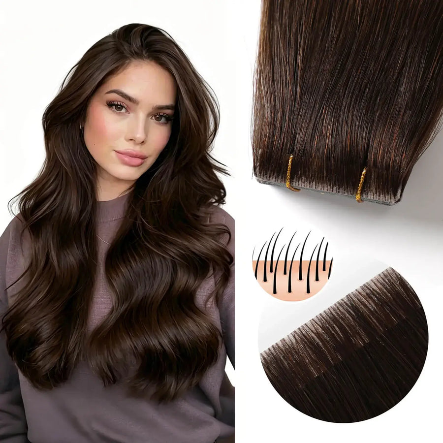 SUYYA Invisible Tape ins Darkest Brown (#2) Hair Extensions