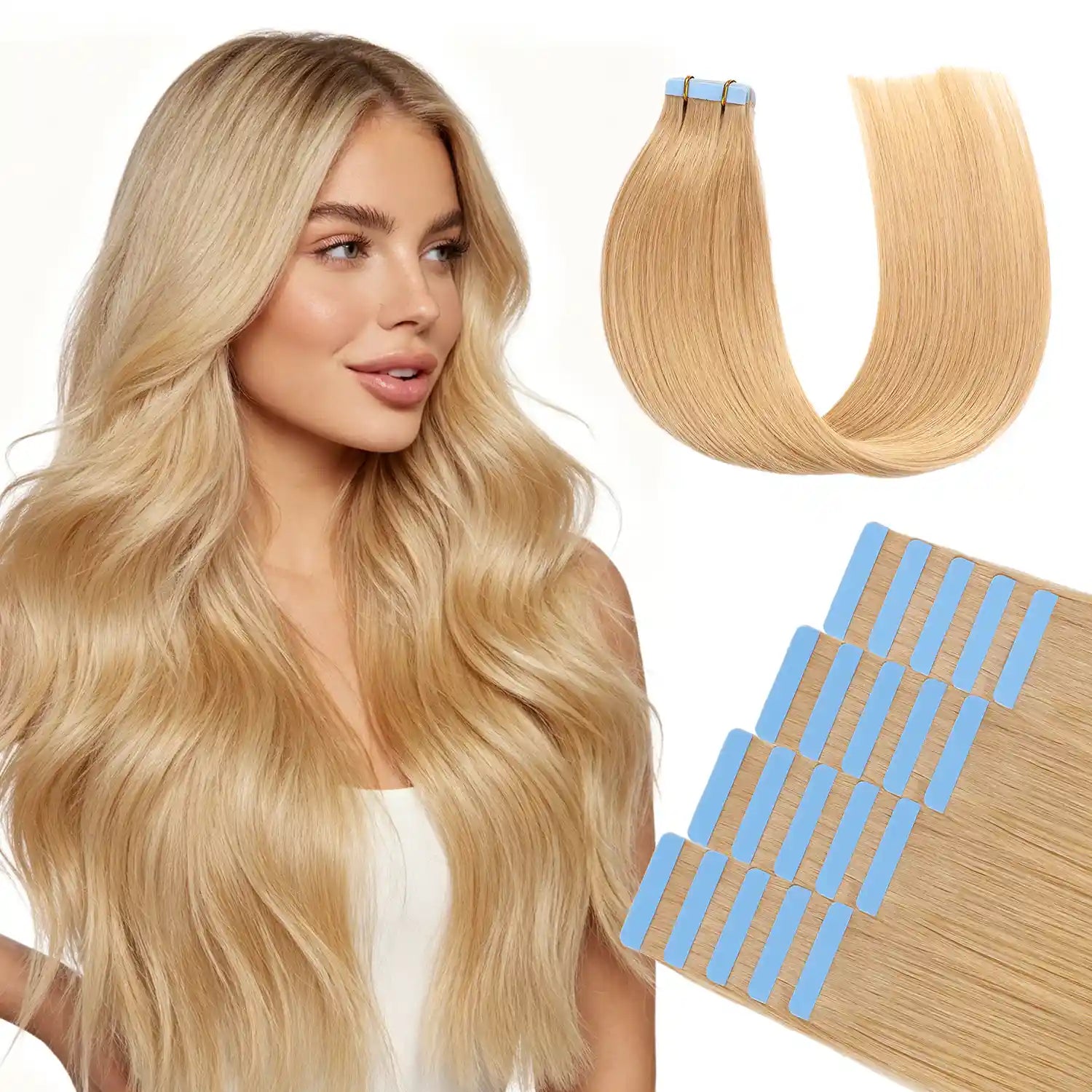 SUYYA Light Blonde (#16) Tape-In Hair Extensions | 20Pcs