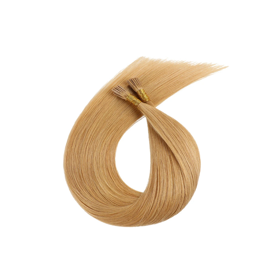 SUYYA Virgin Human Hair Prebonded I Tip Extensions Stick Tip Cold Fusion Hair Strawberry Blonde (#P27)