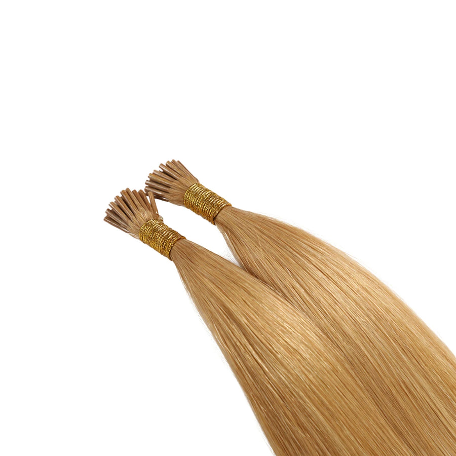 SUYYA Virgin Human Hair Prebonded I Tip Extensions Stick Tip Cold Fusion Hair Strawberry Blonde (#P27)