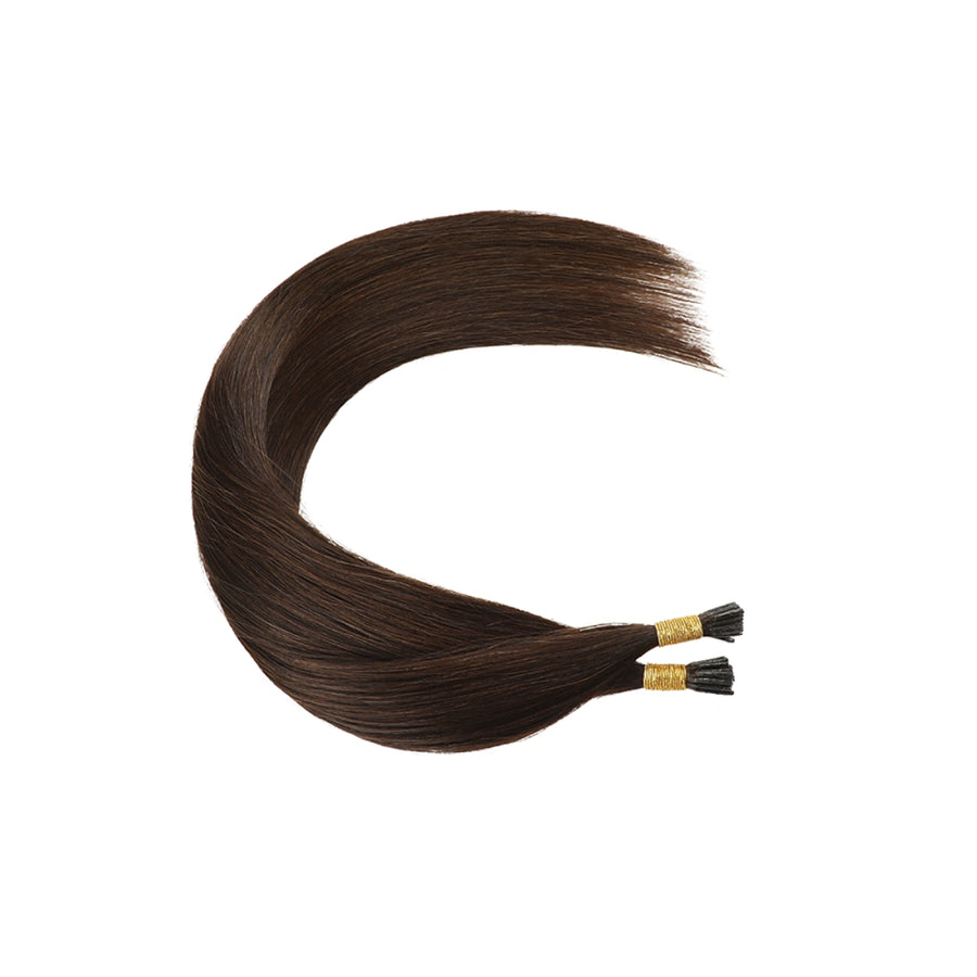 SUYYA Virgin Human Hair Prebonded I Tip Extensions Stick Tip Cold Fusion Hair  Darkest Brown (#2)