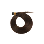 SUYYA Virgin Human Hair Prebonded I Tip Extensions Stick Tip Cold Fusion Hair  Darkest Brown (#2)