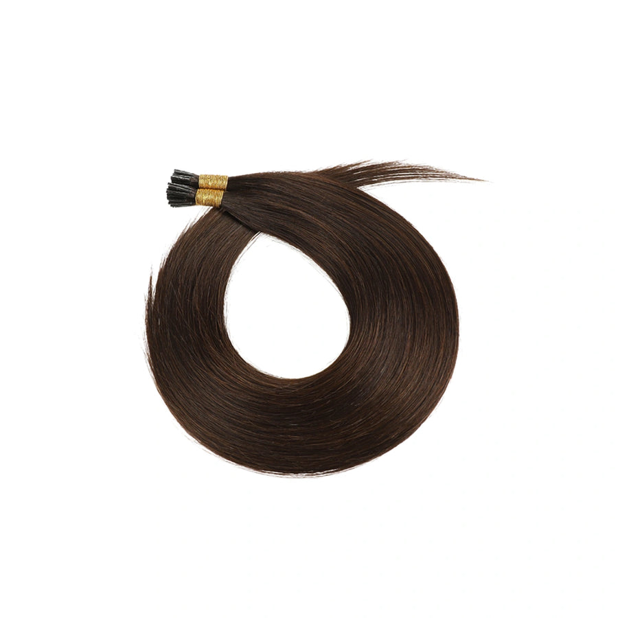 SUYYA Virgin Human Hair Prebonded I Tip Extensions Stick Tip Cold Fusion Hair  Darkest Brown (#2)