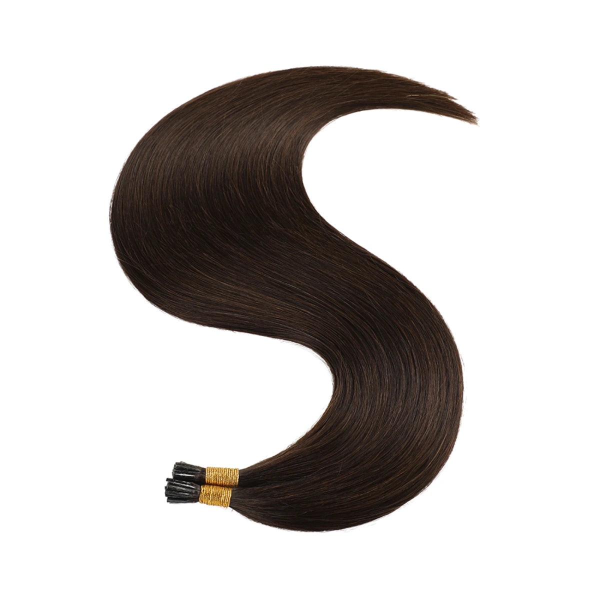 SUYYA Virgin Human Hair Prebonded I Tip Extensions Stick Tip Cold Fusion Hair  Darkest Brown (#2)