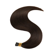 SUYYA Virgin Human Hair Prebonded I Tip Extensions Stick Tip Cold Fusion Hair  Darkest Brown (#2)