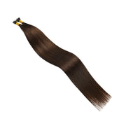SUYYA Virgin Human Hair Prebonded I Tip Extensions Stick Tip Cold Fusion Hair  Darkest Brown (#2)