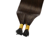SUYYA Virgin Human Hair Prebonded I Tip Extensions Stick Tip Cold Fusion Hair  Darkest Brown (#2)