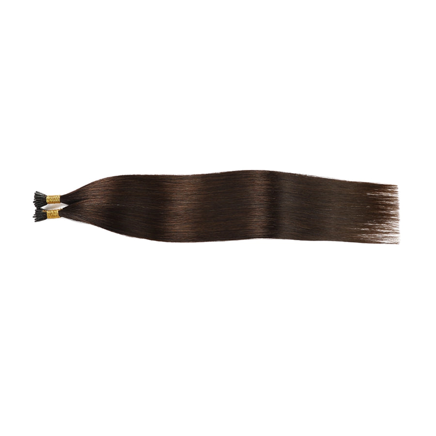 SUYYA Virgin Human Hair Prebonded I Tip Extensions Stick Tip Cold Fusion Hair  Darkest Brown (#2)