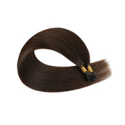 SUYYA Virgin Human Hair Prebonded I Tip Extensions Stick Tip Cold Fusion Hair  Darkest Brown (#2)