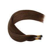 SUYYA Virgin Human Hair Prebonded I Tip Extensions Stick Tip Cold Fusion Hair Chocolate Brown (#4)
