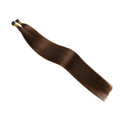 SUYYA Virgin Human Hair Prebonded I Tip Extensions Stick Tip Cold Fusion Hair Chocolate Brown (#4)