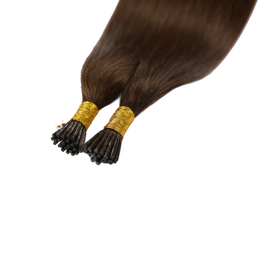 SUYYA Virgin Human Hair Prebonded I Tip Extensions Stick Tip Cold Fusion Hair Chocolate Brown (#4)