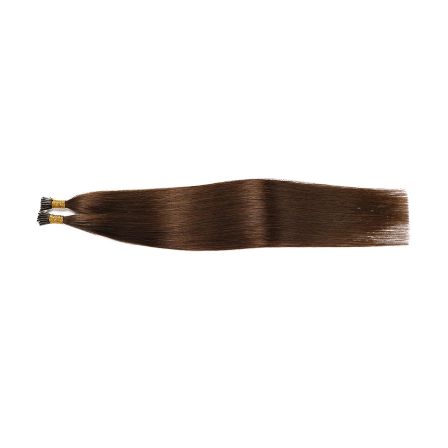 SUYYA Virgin Human Hair Prebonded I Tip Extensions Stick Tip Cold Fusion Hair Chocolate Brown (#4)