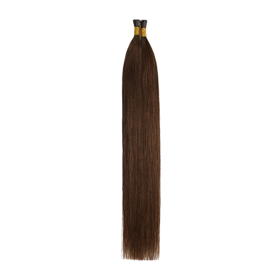 SUYYA Virgin Human Hair Prebonded I Tip Extensions Stick Tip Cold Fusion Hair Chocolate Brown (#4)