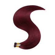 SUYYA Virgin Human Hair Prebonded I Tip Extensions Stick Tip Cold Fusion Hair Burgundy (#99J)