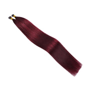 SUYYA Virgin Human Hair Prebonded I Tip Extensions Stick Tip Cold Fusion Hair Burgundy (#99J)