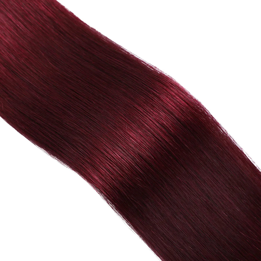 SUYYA Virgin Human Hair Prebonded I Tip Extensions Stick Tip Cold Fusion Hair Burgundy (#99J)