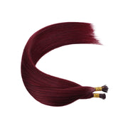 SUYYA Virgin Human Hair Prebonded I Tip Extensions Stick Tip Cold Fusion Hair Burgundy (#99J)