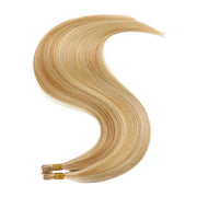 SUYYA Virgin Human Hair Prebonded I Tip Extensions Stick Tip Cold Fusion Hair Strawberry Blonde / Bleach Blonde Balayage (#P27/613)