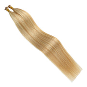 SUYYA Virgin Human Hair Prebonded I Tip Extensions Stick Tip Cold Fusion Hair Strawberry Blonde / Bleach Blonde Balayage (#P27/613)