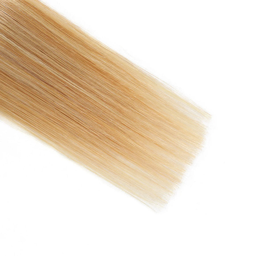SUYYA Virgin Human Hair Prebonded I Tip Extensions Stick Tip Cold Fusion Hair Strawberry Blonde / Bleach Blonde Balayage (#P27/613)