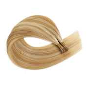 SUYYA Virgin Human Hair Prebonded I Tip Extensions Stick Tip Cold Fusion Hair Strawberry Blonde / Bleach Blonde Balayage (#P27/613)