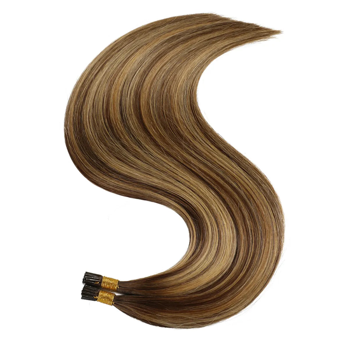 SUYYA Virgin Human Hair Prebonded I Tip Extensions Stick Tip Cold Fusion Hair Chocolate Brown (#P4/27)