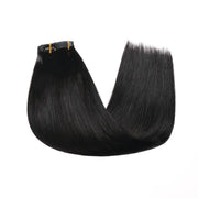 Suyya Human Hair Seamless Clip In Hair Extensions 8Pcs Jet Black (#1)