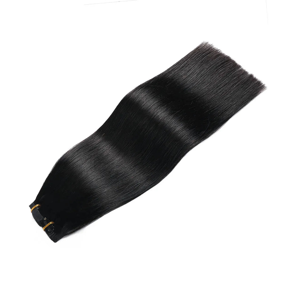 Suyya Human Hair Seamless Clip In Hair Extensions 8Pcs Jet Black (#1)