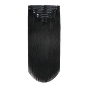 Suyya Human Hair Seamless Clip In Hair Extensions 8Pcs Jet Black (#1)