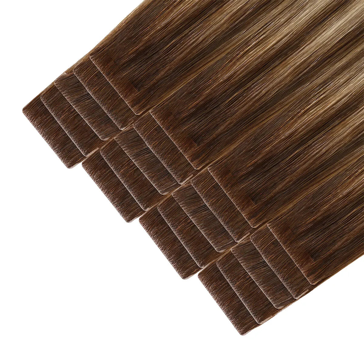 SUYYA Human Invisible Tape ins (#P6/613/T4) Balayage Chocolate Brown / Bleach Blonde / Chestnut Brown Hair Extensions 20Pcs