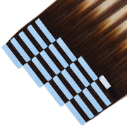 SUYYA Human Invisible Tape ins (#P6/613/T4) Balayage Chocolate Brown / Bleach Blonde / Chestnut Brown Hair Extensions 20Pcs