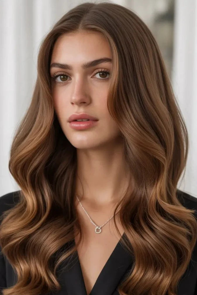 SUYYA Invisible Tape ins (#6) Chestnut Brown Human Hair Extensions 20Pcs