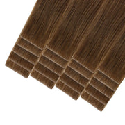 SUYYA Invisible Tape ins (#6) Chestnut Brown Human Hair Extensions 20Pcs