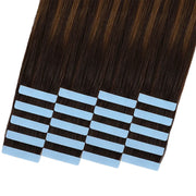 Suyya Invisible Tape in Hair Extensions Darkest Brown Balayage (#P2/6/T2) 20Pcs