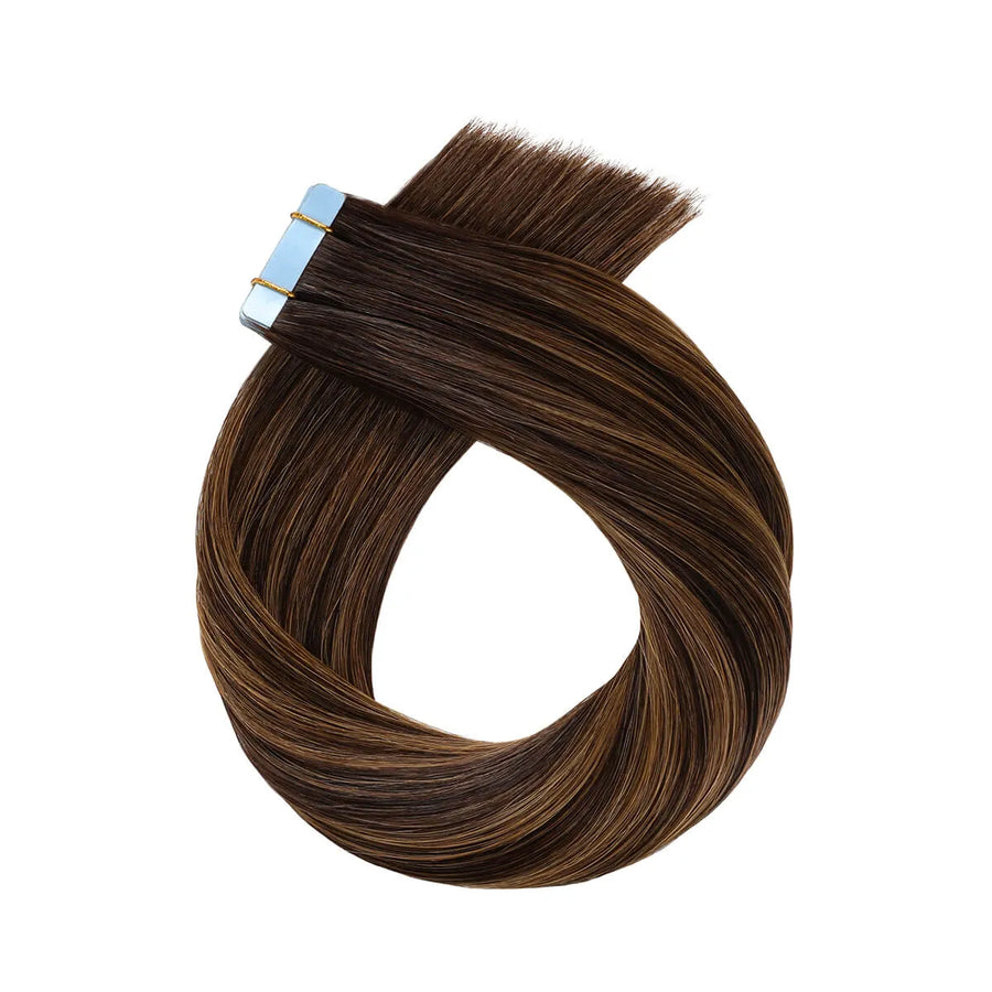 Suyya Invisible Tape in Hair Extensions Darkest Brown Balayage (#P2/6/T2) 20Pcs