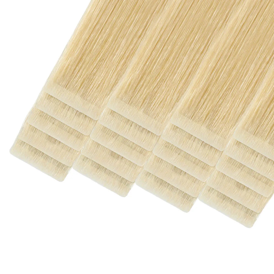 SUYYA Invisible Tape ins Bleach Blonde (#613)  Human Hair Extensions 20Pcs