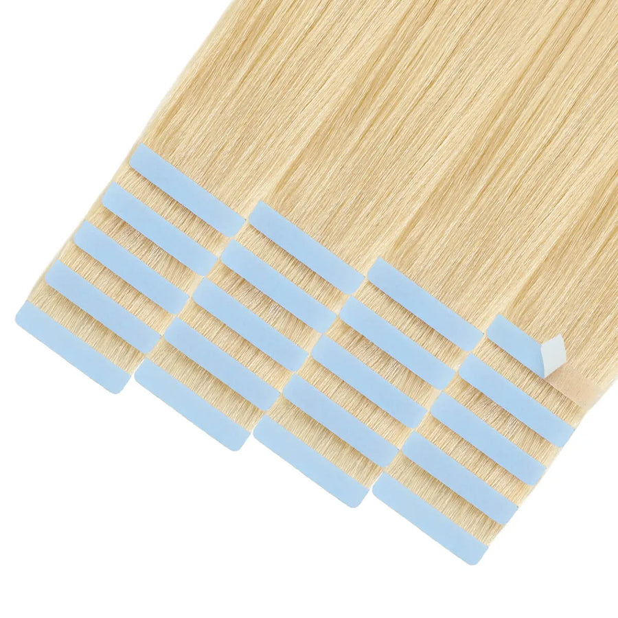 SUYYA Invisible Tape ins Bleach Blonde (#613)  Human Hair Extensions 20Pcs