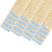 SUYYA Invisible Tape ins  (#60) Platinum Blonde Human Hair Extensions 20Pcs