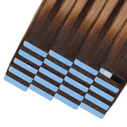 SUYYA Remy Invisible Tape ins (#P4/27/T4) Balayage Chocolate Brown / Caramel Blonde Hair Extensions 20Pcs