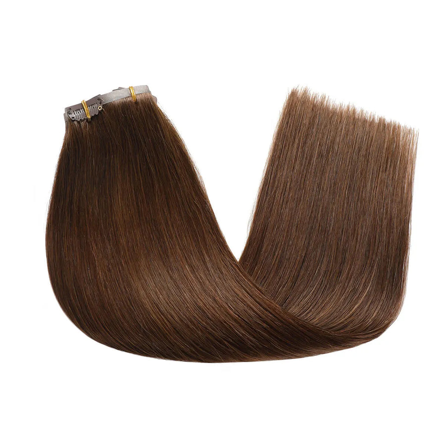 Suyya Seamless Chocolate Brown (#4) 8Pcs Clip In Hair Extensions