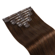 Suyya Seamless Chocolate Brown (#4) 8Pcs Clip In Hair Extensions