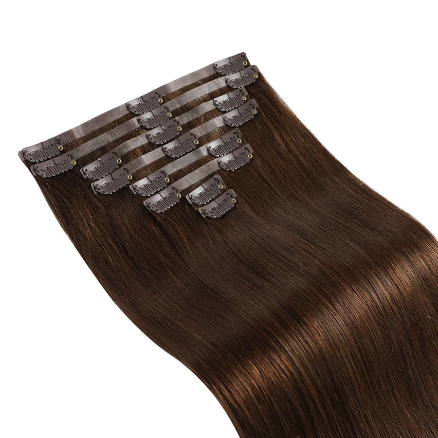 Suyya Seamless Chocolate Brown (#4) 8Pcs Clip In Hair Extensions