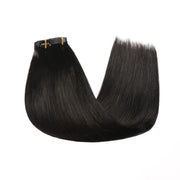 Suyya Seamless Clip In Hair Extensions 8Pcs Natural Black (#1B)