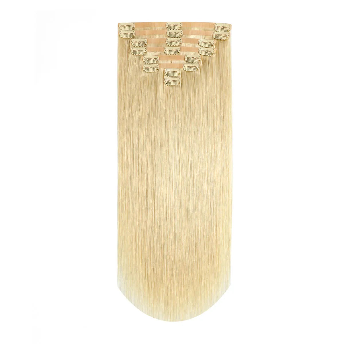 Suyya Seamless Clip In Platinum Blonde (#60) 8Pcs Human Virgin  Hair Extensions