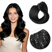 Suyya Hair  Jet Black (#1) Clip In Hair Extensions