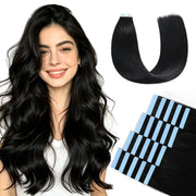 Suyya Hair Jet Black (#1) Tape-In Hair Extensions | 20Pcs